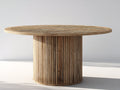 Mesas de jardín - Mesa de jardín redonda de madera 120x120x75 cm - Color madera natural diseño moderno