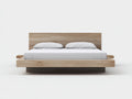 Camas dobles de madera 210 x 180 x 95 cm - Marrón claro y marrón oscuro - Diseño flotante con mesillas integradas