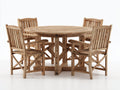 Conjunto de comedor de jardín de madera 180x180x75 cm - madera natural - estilo clásico