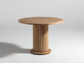 Mesas de jardín de madera 120x120x75 cm - color madera natural - diseño moderno con mesa redonda para terraza y exterior