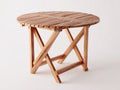 Mesas de jardín de madera 150x150x75 cm - color madera natural - diseño moderno con mesa redonda para terraza y exterior