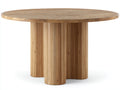 Mesa de jardín redonda de madera 160x160x75 cm - madera natural - diseño moderno