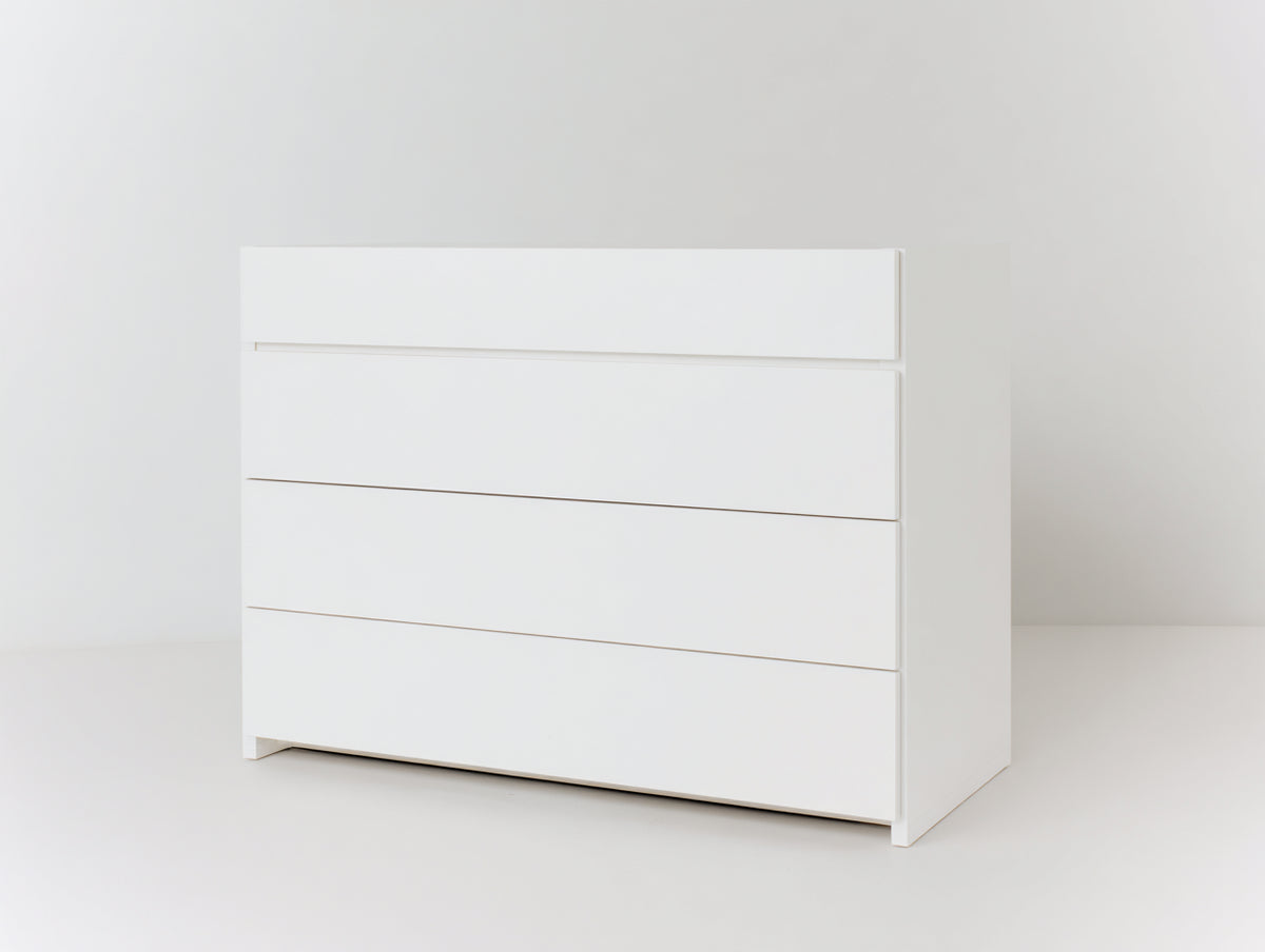 Cómoda de madera 120x45x80 cm - blanco - diseño moderno